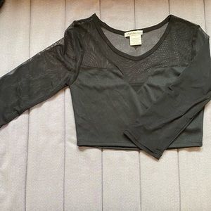 Charlotte Russe black mesh crop